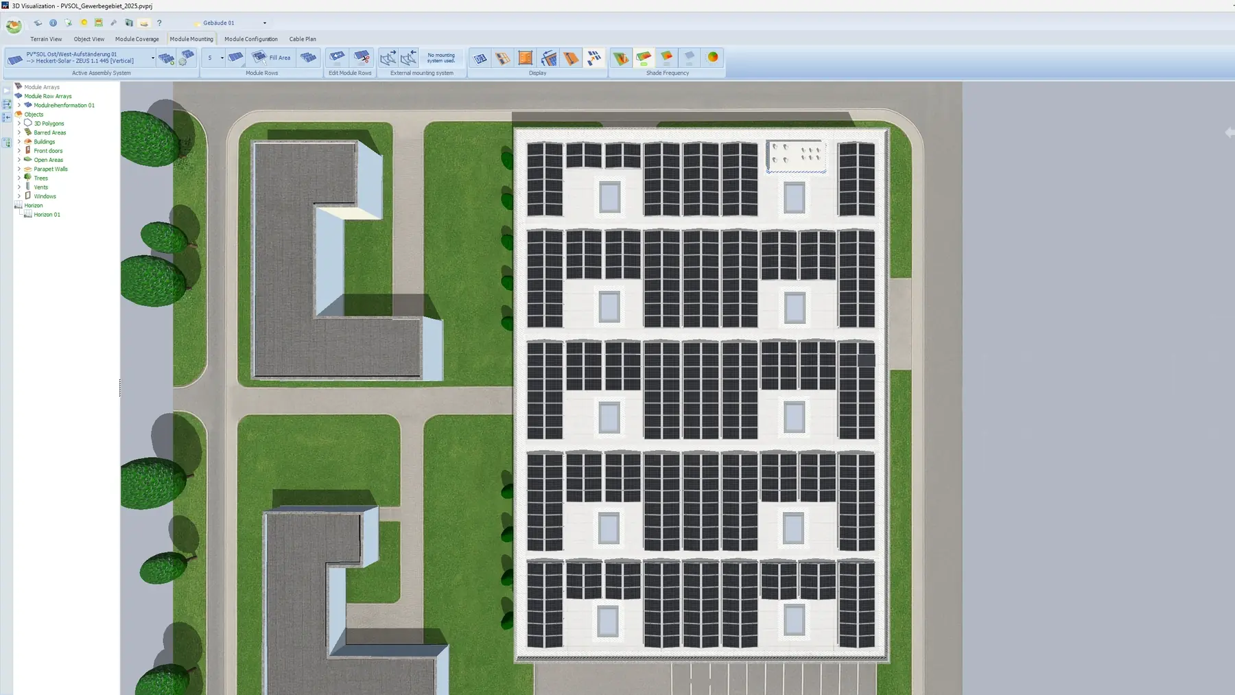 PV*SOL software screen: Add inverter and battery system